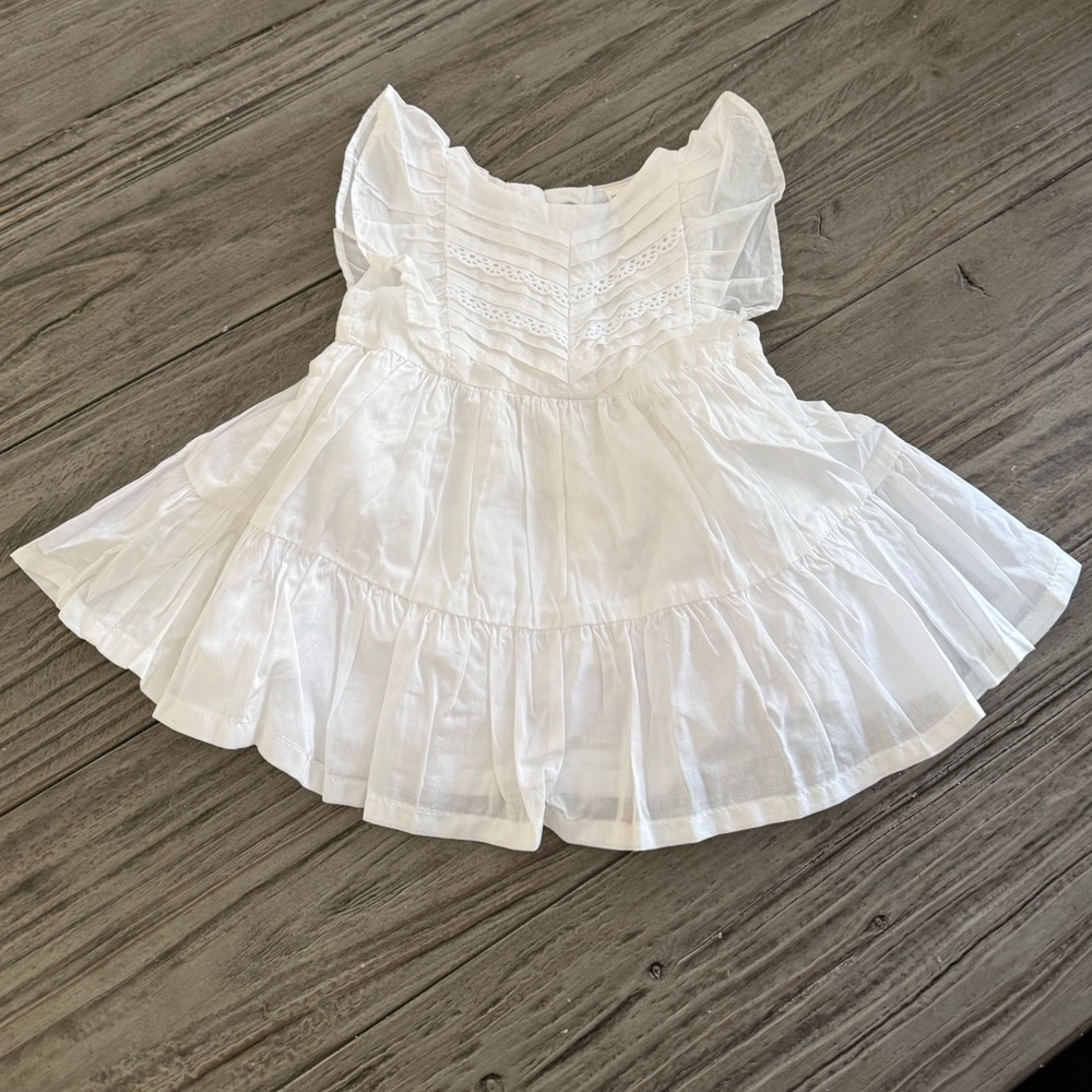 Baby B’Gosh White Ruffled Dress Girls 3M